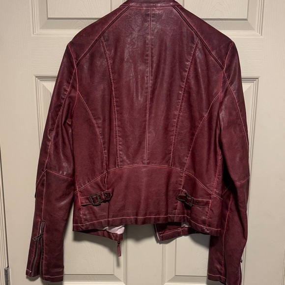 Mavi Women's Deep Red Leather Jacket - Picture 4 of 4